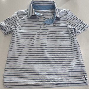 Vineyard Vines Blue and White Striped Polo
